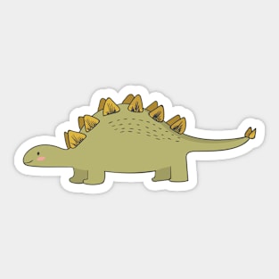 CUTE STEGOSAURUS (STEGOSAUR) DINOSAUR ILLUSTRATION Sticker